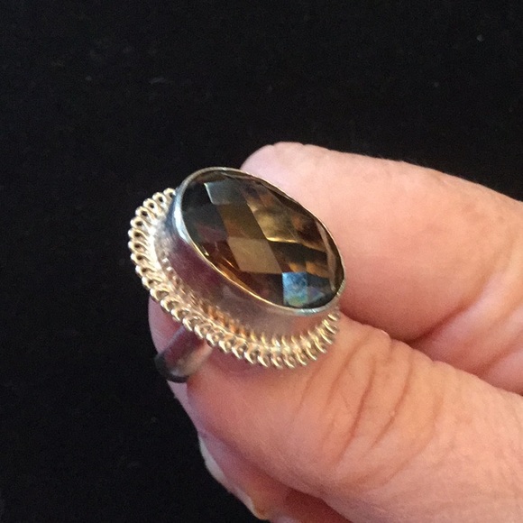 Large Genuine Smokey Quartz Ring - Picture 8 of 8